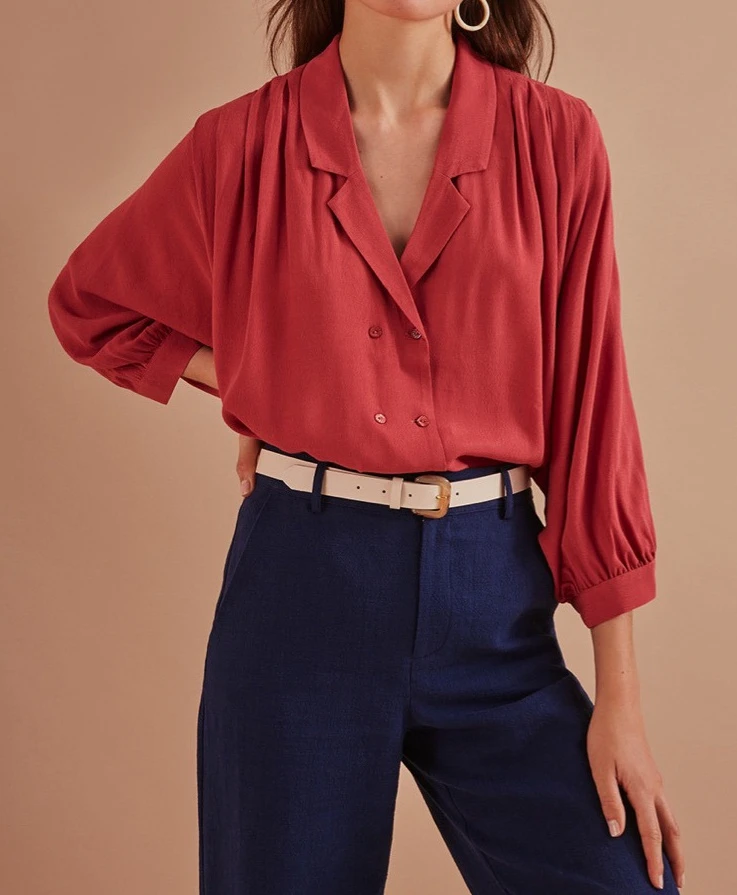 Camisas de manga murciélago mujer, camisa artística con cuello de traje para chica de principios de otoño, 2020|Camisa| - AliExpress