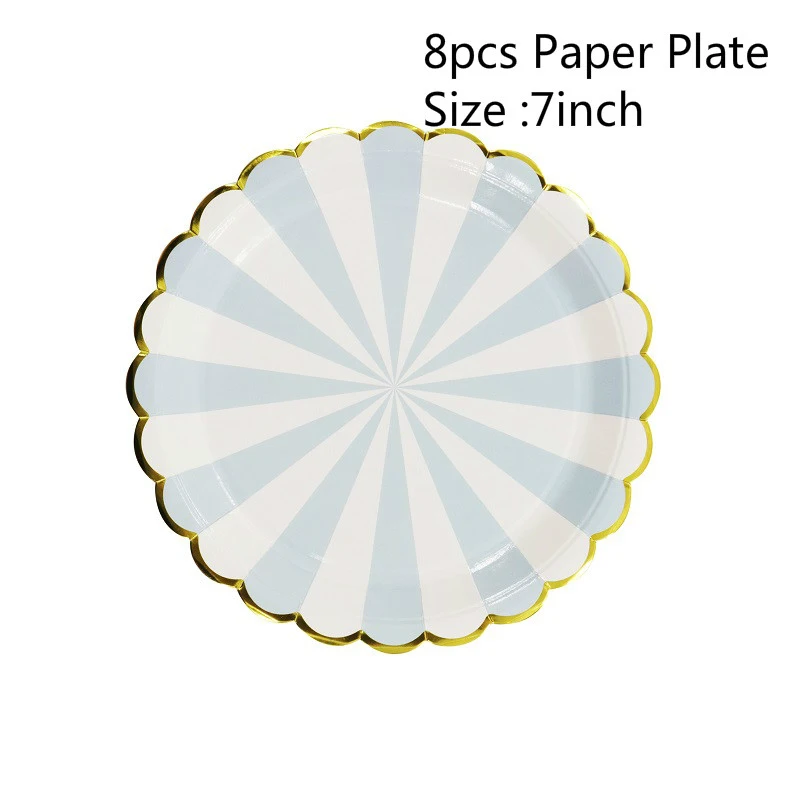 7inch Blue plate Горячая штамповка звезда Свадебная вечеринка одноразовая посуда день рождения ребенка душ Салфетка под тарелку кружку вечерние украшения принадлежности - Цвет: 7inch Blue plate