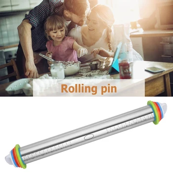 

Stainless Steel Rolling Pin Christmas Engraved Carved Embossing Rolling Pin Dough Sticking Baking for Household Kitchen