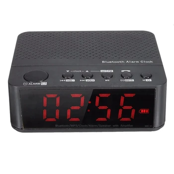 

Bluetooth Digital LED Display Alarm Clock Speaker Amplifier FM Radio Mp3 Player Black