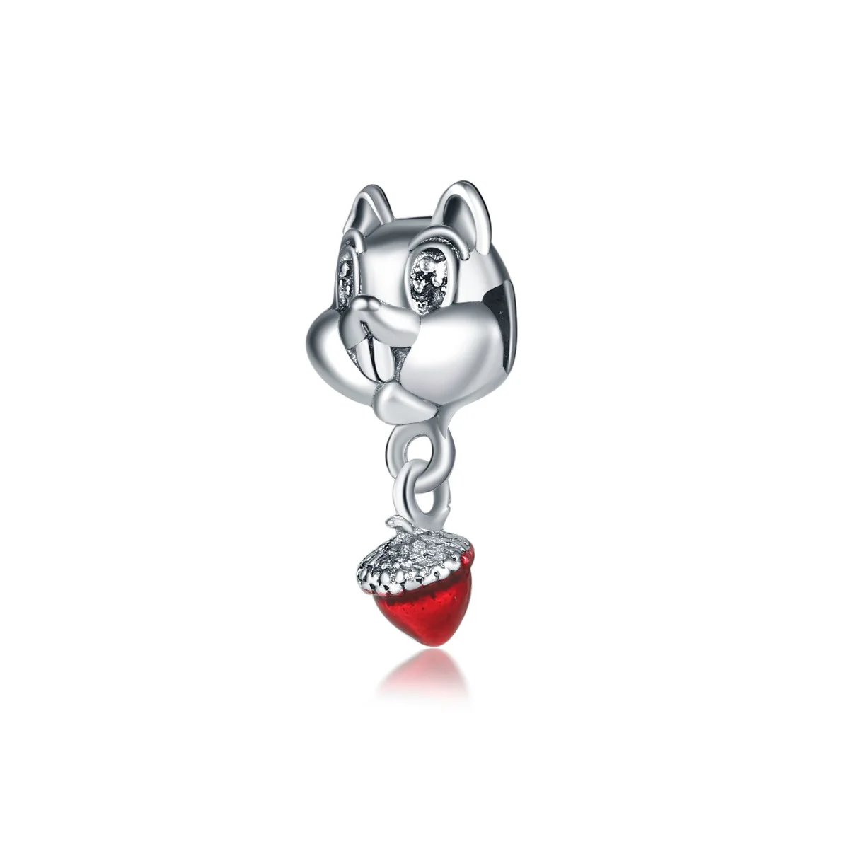 Squirrel and Nut Новые оригинальные подвески из сплава с бусинами для кошек, собак, домашних животных, Льва, совы, животных, эмаль, подходит для браслета Pandora, браслет, ожерелье, сделай сам, Женские Ювелирные изделия - Цвет: Squirrel and Nut