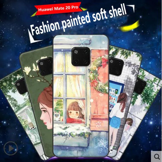 For Huawei Mate 20 Pro phone case cartoon anime girl coloured drawing all-inclusive anti-fall scrub silicone soft shell |