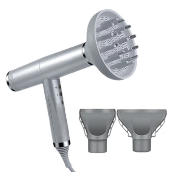 

Hair Blower 3 in 1 Professional Negative Ions Blow Dryer Powerful Wind Hot/Cold Hair Dryer with Memory Function EU Plug