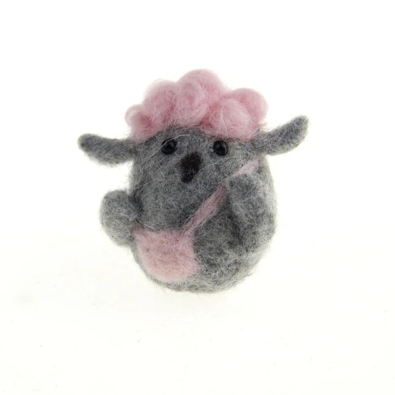 Grey sheep 1 шт. Zasy игла Шерсть Войлок Рождество мультфильмы ручной работы DIY колыбели - Цвет: Grey sheep