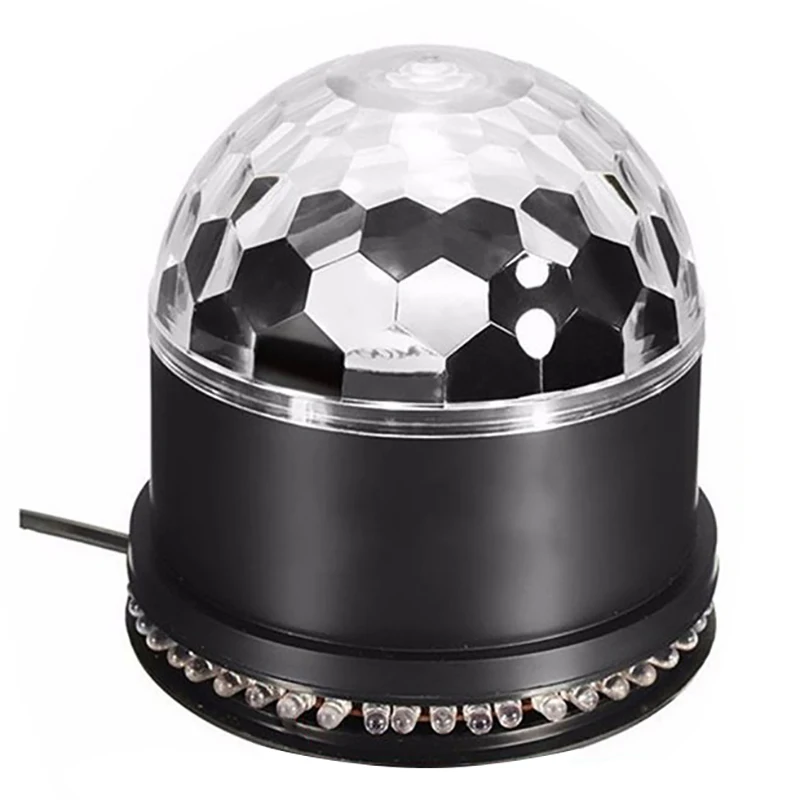 Rgb Mp3 хрустальный магический шар звуковая активация Dj огни мини вращающийся стробоскоп сценические огни с пультом дистанционного управления для подарок для домашней вечеринки(E