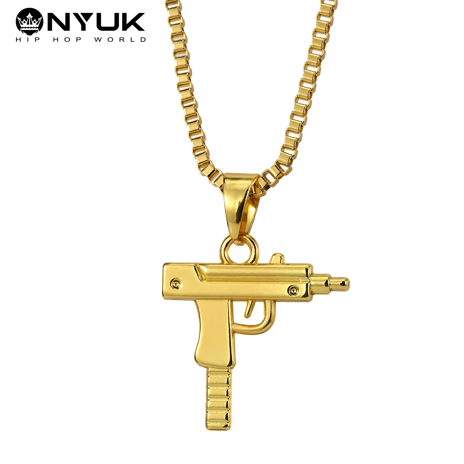 

Special Offer! Wu Yifan Wordless Submachine Gun Machine Gun Pendant Douyin Men And Women Hip Hop Accessories Necklace