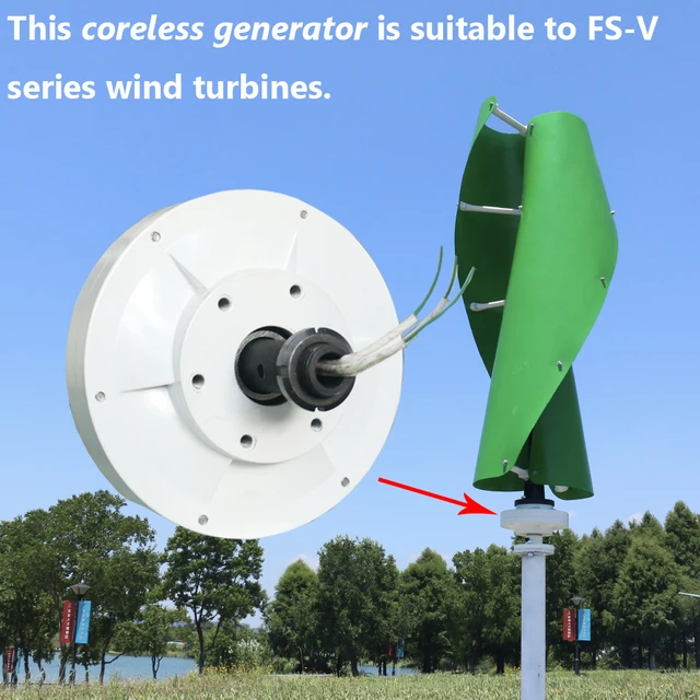 2000W Vertikale Windgenerator 48V 96V 220V Windrad Windturbine