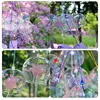 1pcs Romantic Crafts Japanese Cherry Blossom Glass Wind Chimes Bells Home Garden Office Ornament Indoor Window Hanging Decor 2
