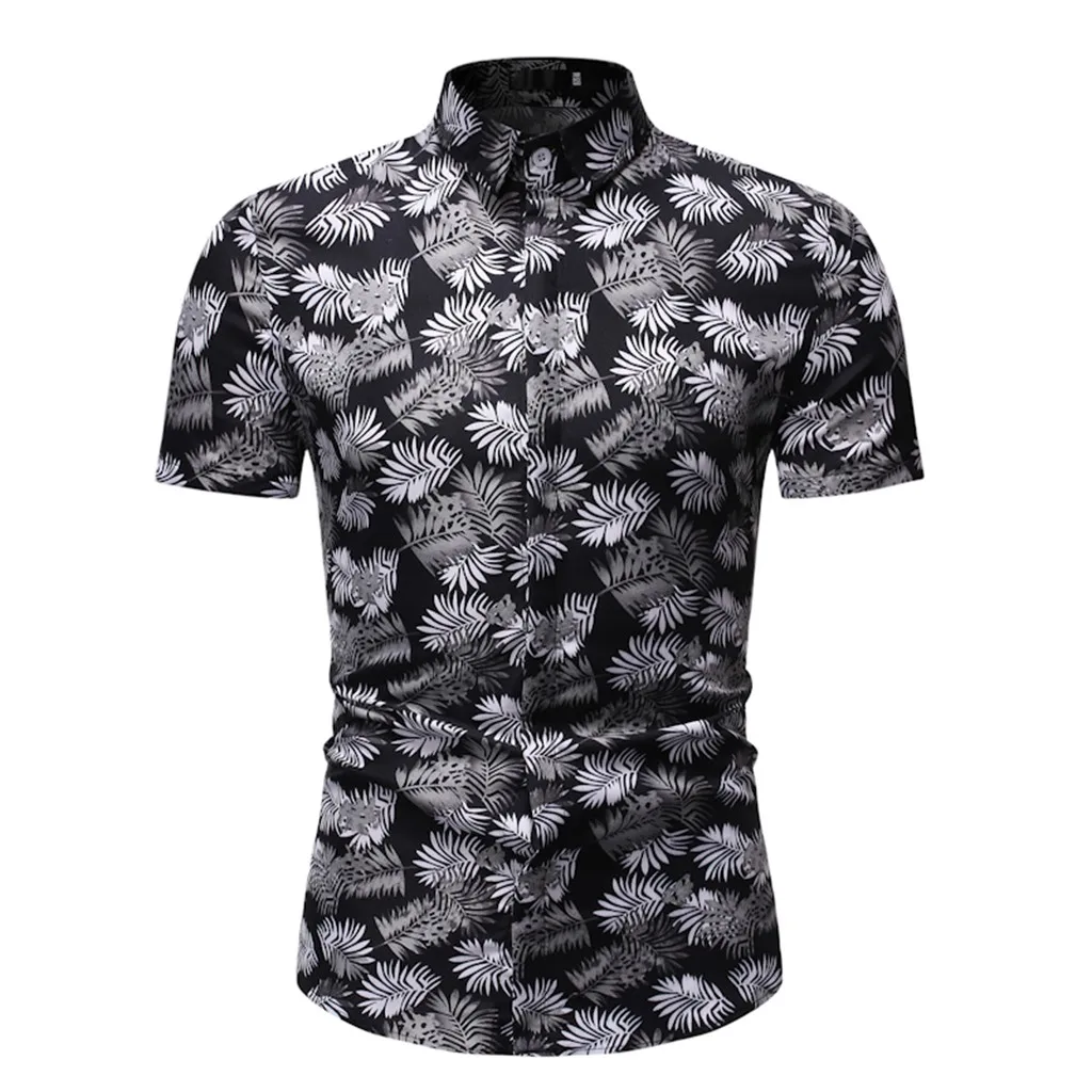 Рубашка camisa masculina мужские рубашки chemise homme уличная рубашка Летний Стиль Гавайский принт с короткими рукавами рубашка Z4