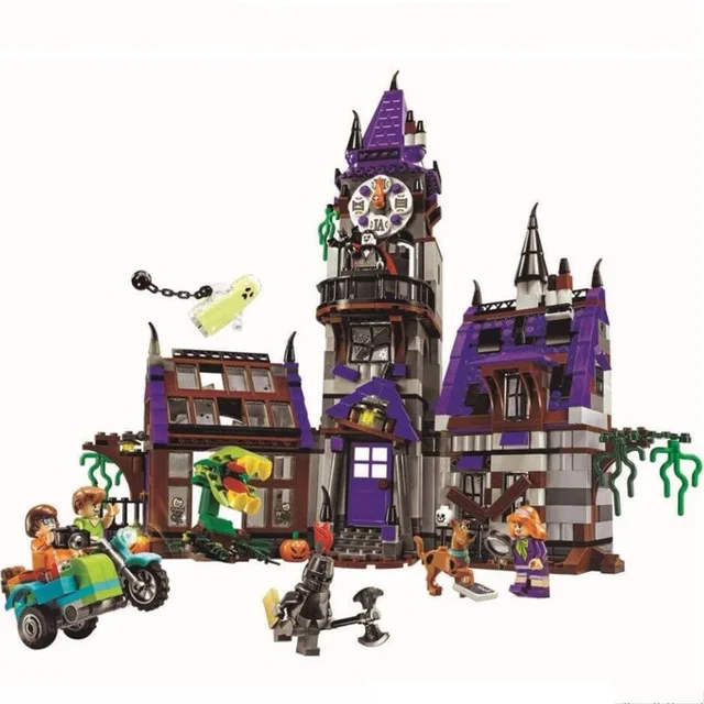 

Scooby Doo Mystery Mansion Building Blocks Scoobydoo Shaggy Velma Vampire Kids Toy Gifts Compatible with Legoinglys