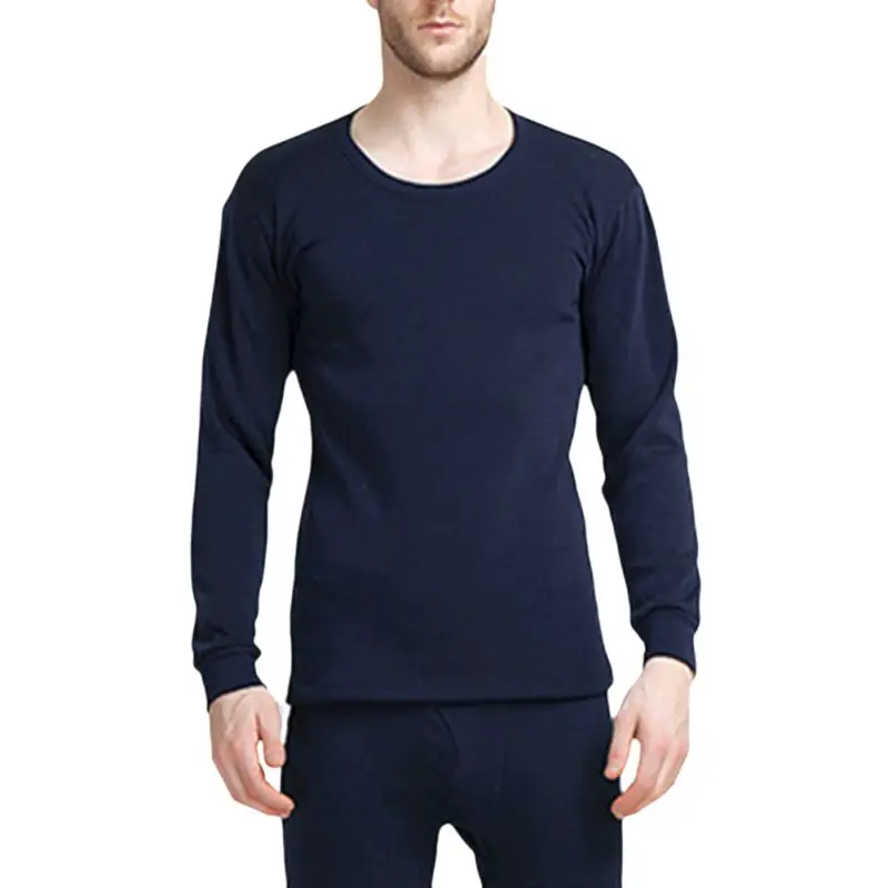 Mens Thermal Underwear Autumn Winter Plus Velvet Thicken Solid Long Sleep Suit Casual Winter Clothes Mens Warm Pants Winter Sets