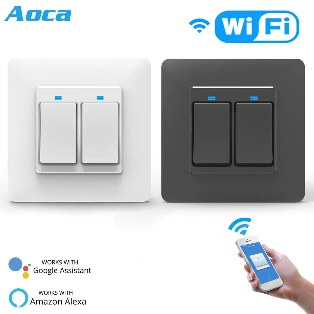 Умный кнопочный переключатель Wi Fi DE 3 клавиши съемный и работает с Alexa Google
