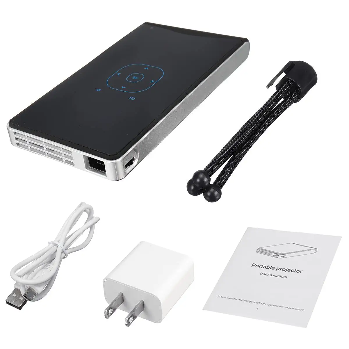 Мини карманный проектор Wi-Fi для bluetooth динамиков HD DLP светодиодный 1080P Android USB/TF