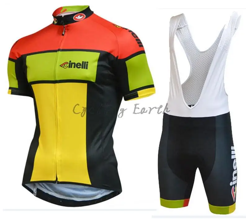 CINELLI велосипедные наборы одежды Летний Быстросохнущий MTB трикотажный комплект для велоспорта с коротким рукавом Профессиональная Мужская спортивная одежда - Цвет: Pic color