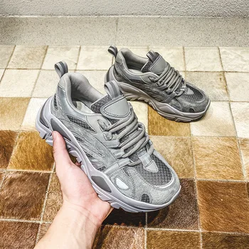 

Yiluan Casual Shoes Women Student Sneakers 2020 Autumn New Light Retro Ladies Single Shoes Leather Daddy Casual Shoes Sports