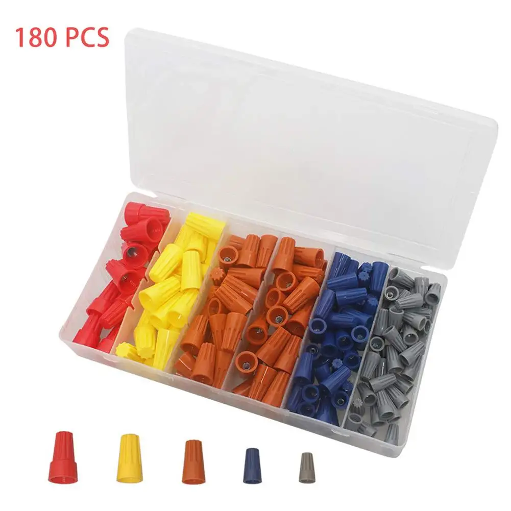 180 шт. резьбовые колпачки пружинные электрические Проводные коннекторы винтовые