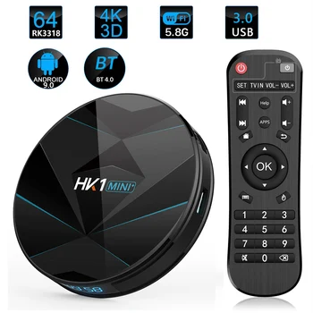 

HK1 Mini Android 9.0 TV Box 4gb Ram Quad-Core Media Player WIFI 2.4G5.8G BT 4.0 Smart TV Box USB 3.0 4G64G 4K HDMI Set Top Box