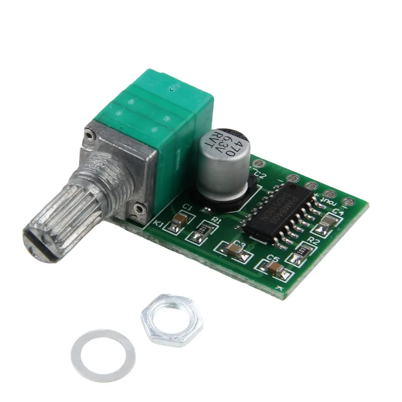 

Mini PAM8403 Audio Amplifier Board 5V 2 Channel USB Power 3W Volume Control
