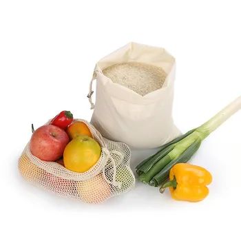 

8 pics/pack Fruit Bundle Mesh Bag Cotton Bag Vegetable Pure Cotton Drawstring Bag Organic Cotton Eco-friendly Cotton Bag