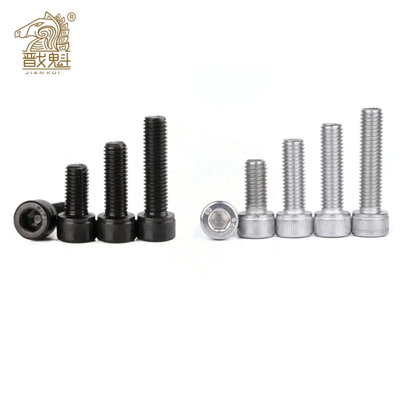 10 Uds M3 M4 M5 M6 M8 304 A2 de acero inoxidable Grado negro de acero 12,9 DIN912 hexagonal de cabeza hexagonal tornillo Allen tornillo L = 4-60mm