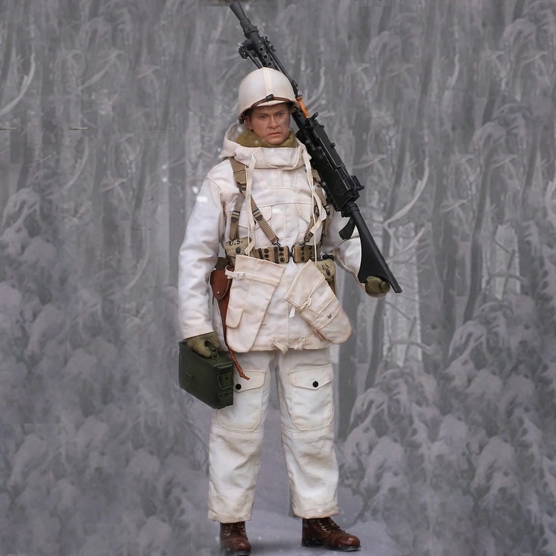 

Hot 1/6 30cm Soldier Model Suit Realistic Headsculpt DIY Handmade Soldier US Military Army 28th Infantry Division Ardennes 1944