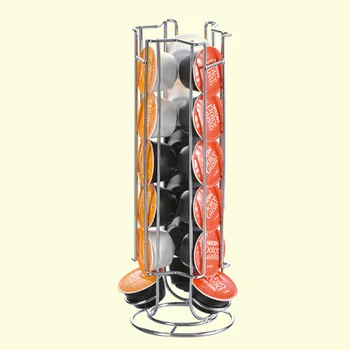 

New Iron Chrome Plating Stand Coffee Capsules Storage Rack Metal Coffee Pod Holder for 18pcs Dolce Gusto Capsule