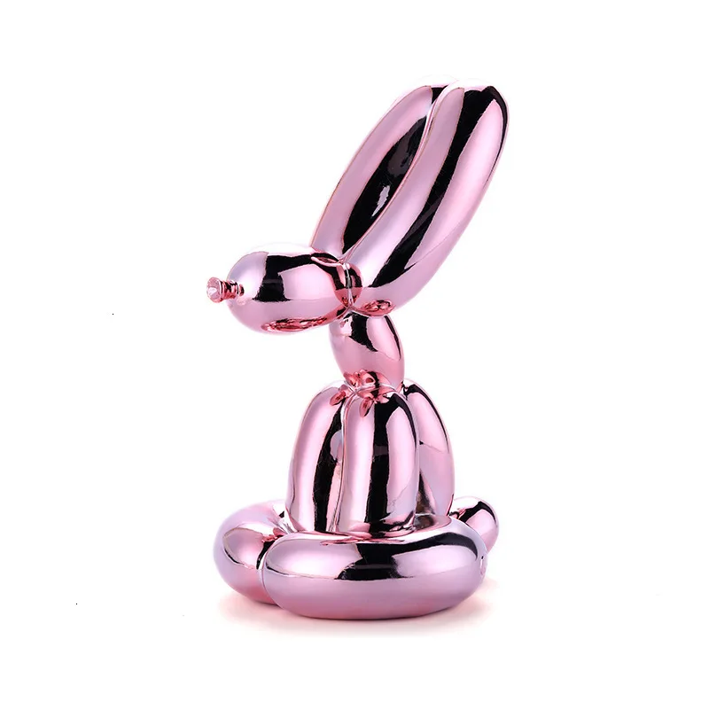 pink Европейский блестящий шар, Художественная Скульптура собаки, резиновый шар ручной работы, статуя кролика, аксессуары для украшения дома, Рождественский подарок - Цвет: pink