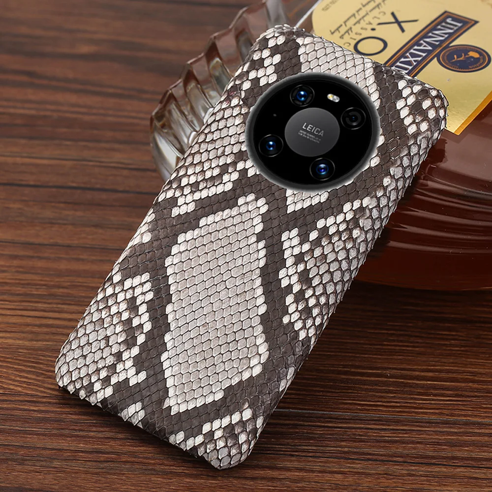 

Luxury Genuine Python Leather Phone Case for Huawei Mate 40 Pro Mate 20 P30 P20 P40 Pro P40 Lite Cover For Honor 10 20 Pro 8X 9X