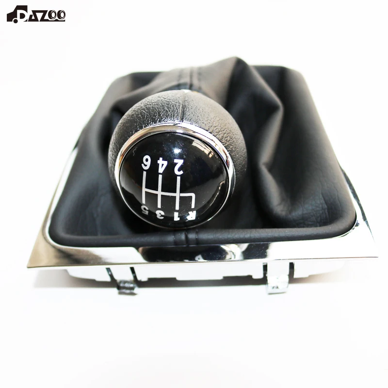 

DAZOO 6 Speed Car Gear Shift Knob With PU Leather Boot For Passat B6 CC 2005- 2011 3C0711113 3C0 711 113