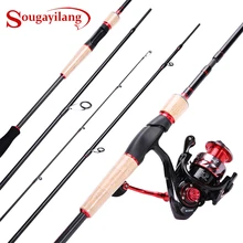 Sougayilang Единорог портативная Удочка с 13+ 1BB спиннинговая катушка комбинированная из углеродного волокна удочка и спиннинговое колесо комплект