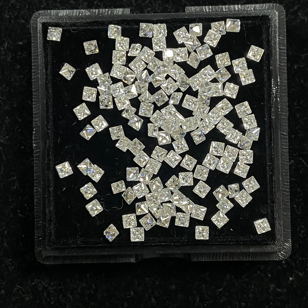 10 Pieces 1 Bag Small Size Loose Stone Square Princess Cut 2x2mm Moissanite Diamond Gemstone