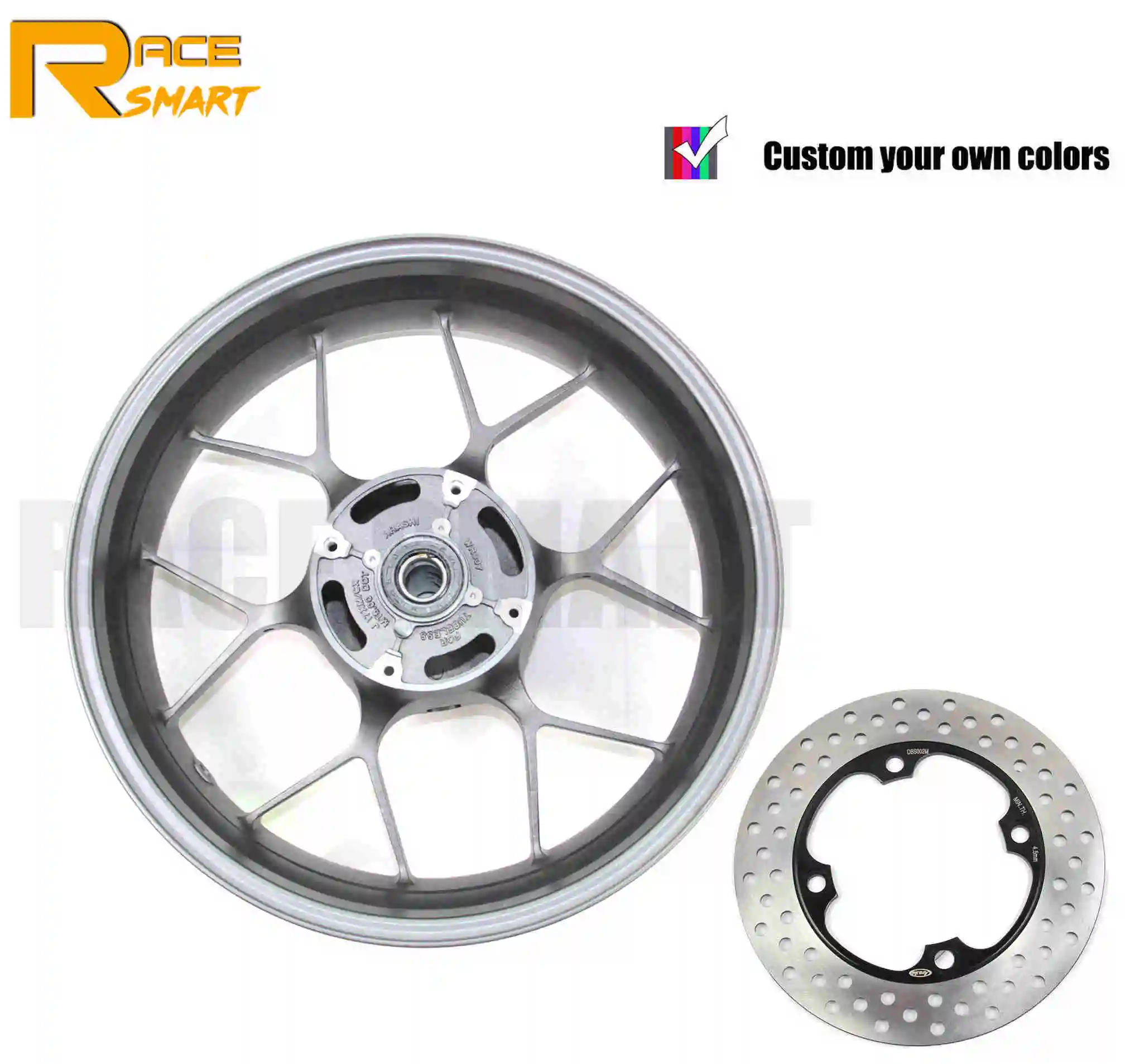 For Honda CBR1000RR 2004- Motorcycle Rear Wheel Rim Motorcycles Wheel Rims+ Brake Disc Discks Rotor 2005 2006 2007 2008 - Color: Other Wheel Rim