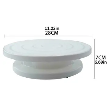 

28 CM Cake Decoration Rotating Turntable Icing Kitchen Display Platform Stand Serving Displaying Decorating Cake Plastic