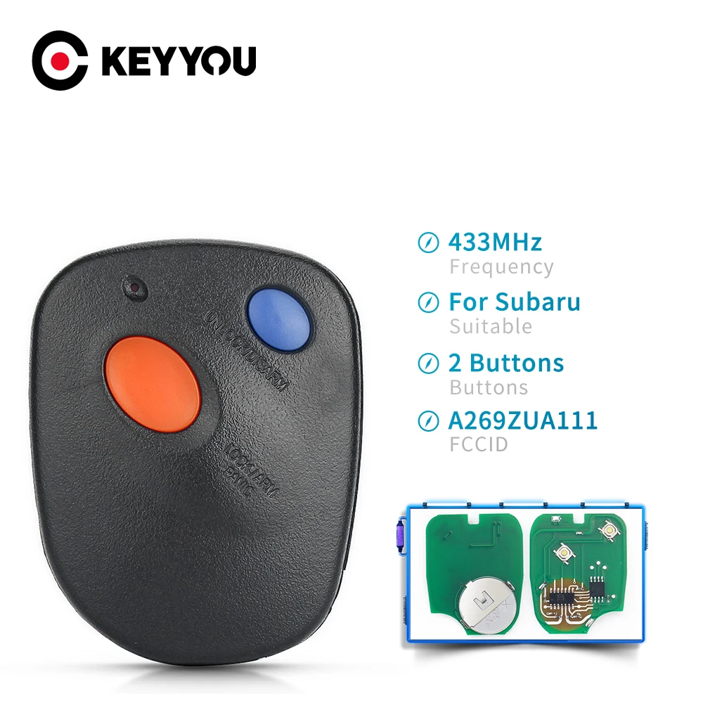 

KEYYOU Remote Key Fob Subaru 2000 2001 2002 2003 2004 Outback Legacy Impreza Baja Fccid A269ZUA111 2 Buttons 433Mhz