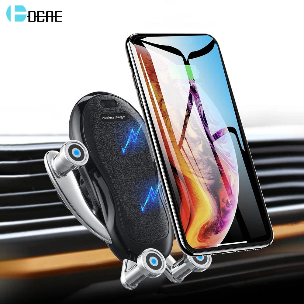 

Automatic 10W Qi Wireless Car Charger Infrared Sensor Fast Charging Car Phone Holder for iPhone 11 XS XR X 8 Samsung S10 S9 S8
