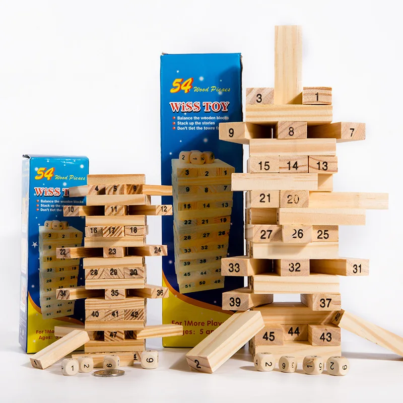 

Creative Children Bricks Pro Stack-up Adult Educational Game Toy Wood Jenga Board Game Pumping Wood Stick Building Blocks