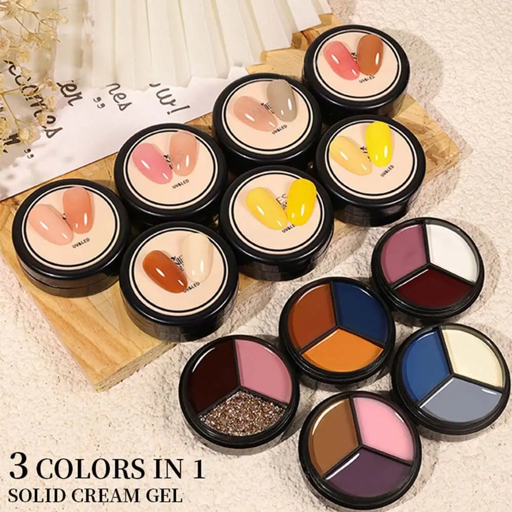 3 Colors Solid Cream Color Gel Nail Polish Soak Off UV Lamp Varnish Painting Tips For Manicures Art | Красота и здоровье