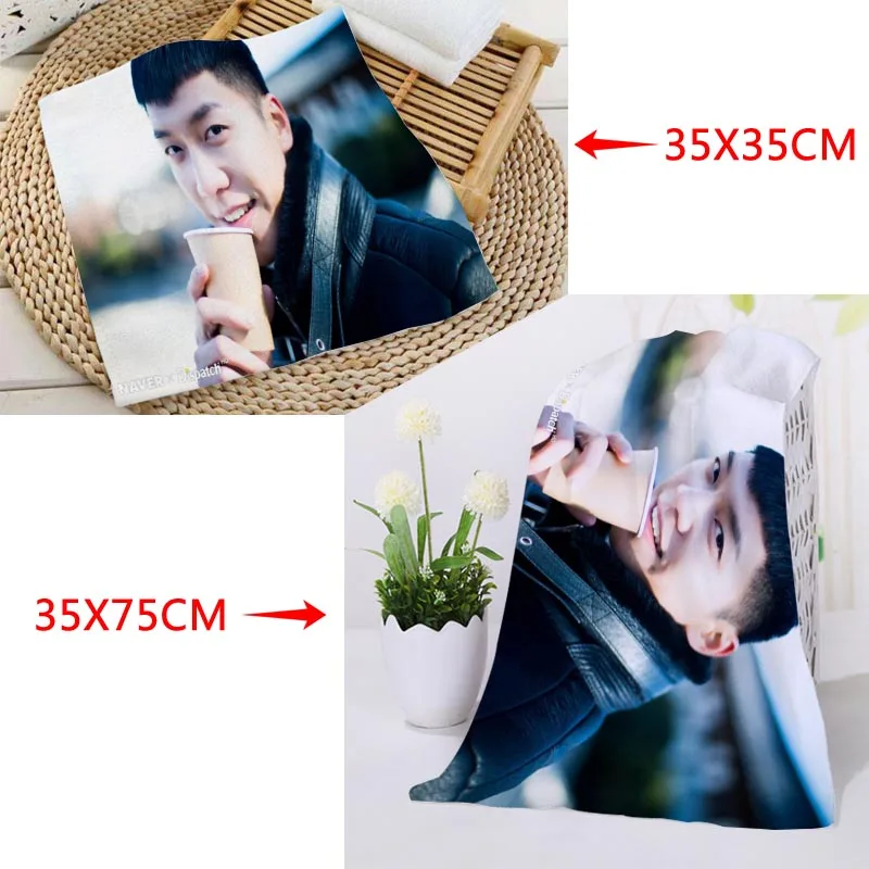 На заказ KPOP Lee Seung Gi печатное квадратное полотенце s микрофибра абсорбирующее быстросохнущее полотенце хлопок Дети Beathroom мочалка платок