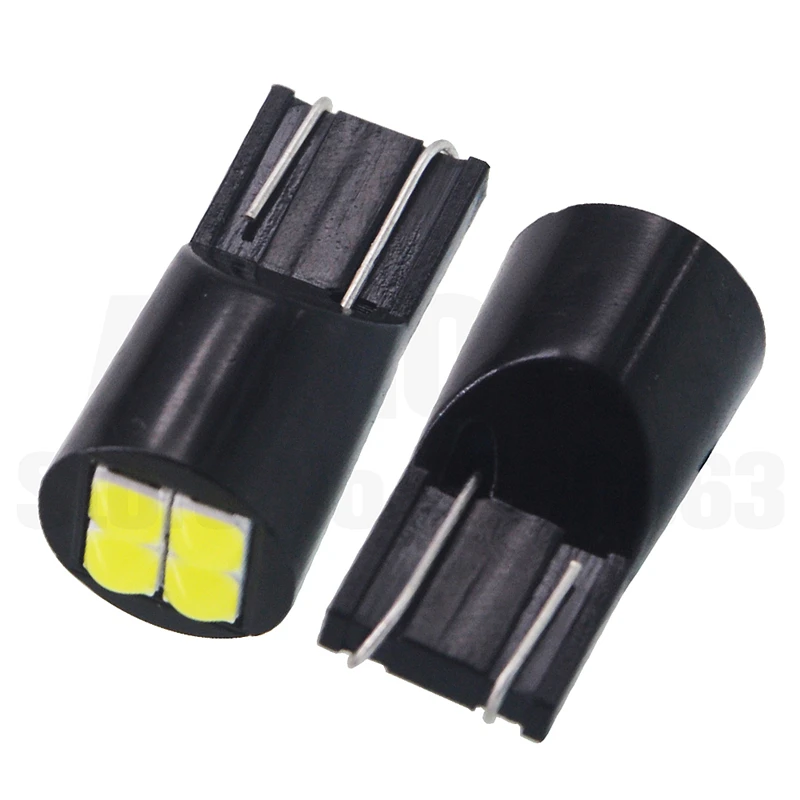 100x T10 3D светодиодный 194 W5W 4 светодиодный 168 3030 SMD авто отложным воротником сбоку номерной знак светильник лампа габаритного огня AC/DC 12V - Испускаемый цвет: Black shell