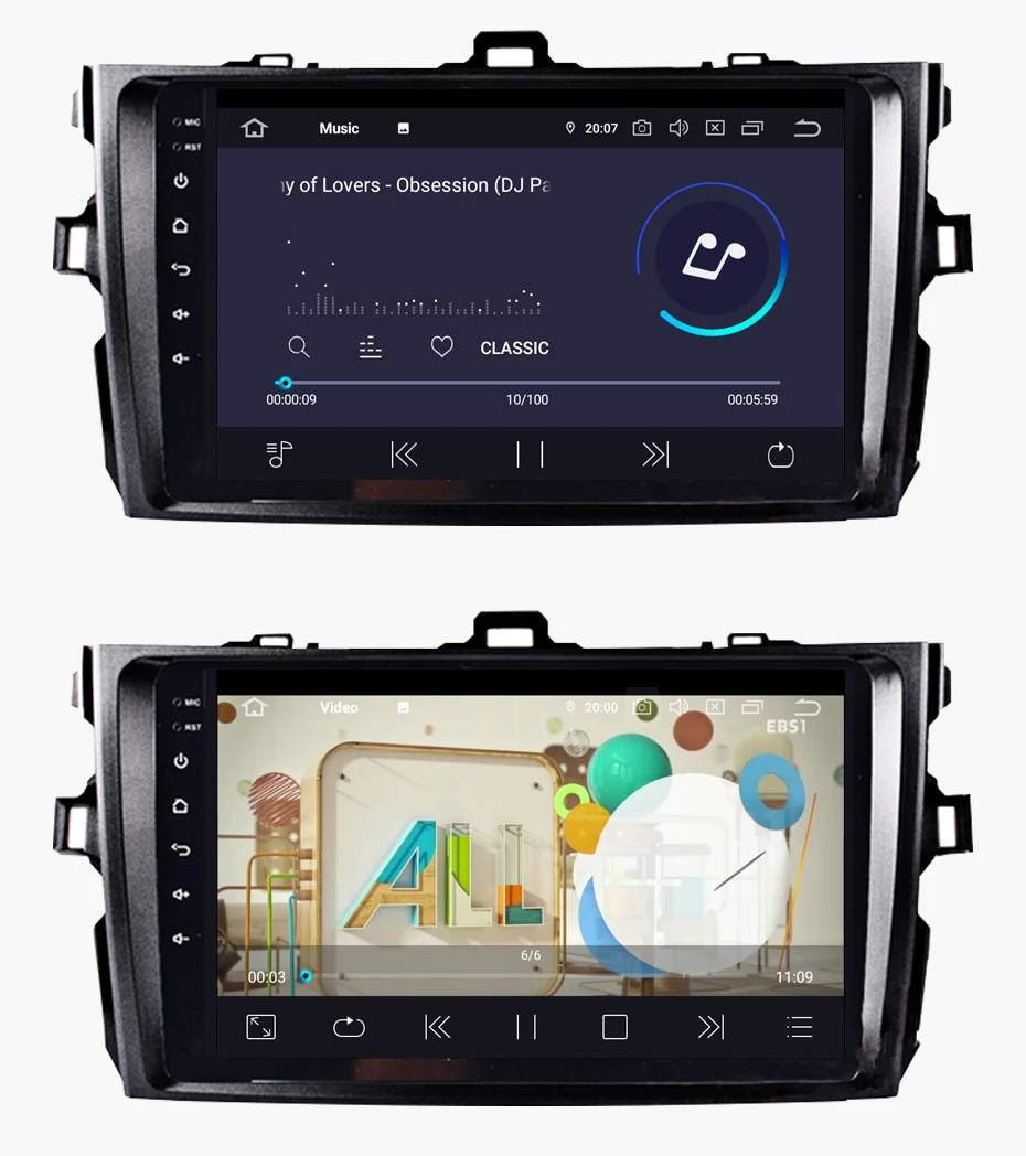 KANOR 1024*600 Android 9,0 2+ 16g 2 DIN Авторадио автомобильный стерео gps навигации для Защитные чехлы для сидений, сшитые специально для Toyota Corolla 2006 2007 2008 2009 2010 2011