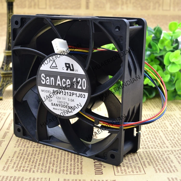 

1Pieces NEW 12cm12038 9GV1212P1J01/J03 12V 3A 4PWM Motor protection cooling Fan Original