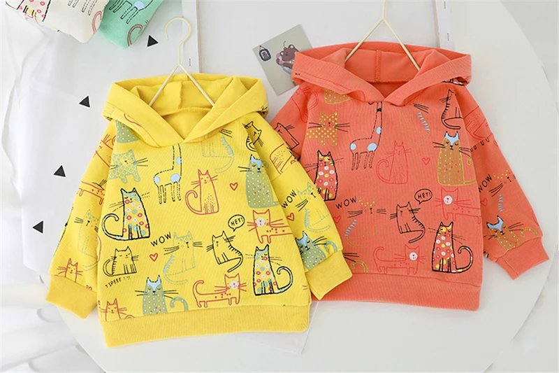 Spring Baby Girls Boys Clothing Sets Hooded Printing Cartoon T Shirt Jeans Children Toddler Infant Clothes