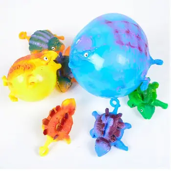 

Funny Kids Toy TPR Material Anxiety Stress Relief Children Blowing Random Animals Toys Dinosaur Inflatable Balloon Squeeze Ball
