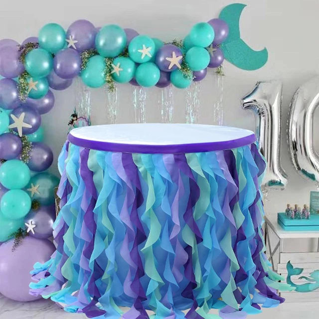  Decoración de fiesta de La Sirenita, globos de primer cumpleaños para niños y bebés, suministros de fiesta bajo el mar