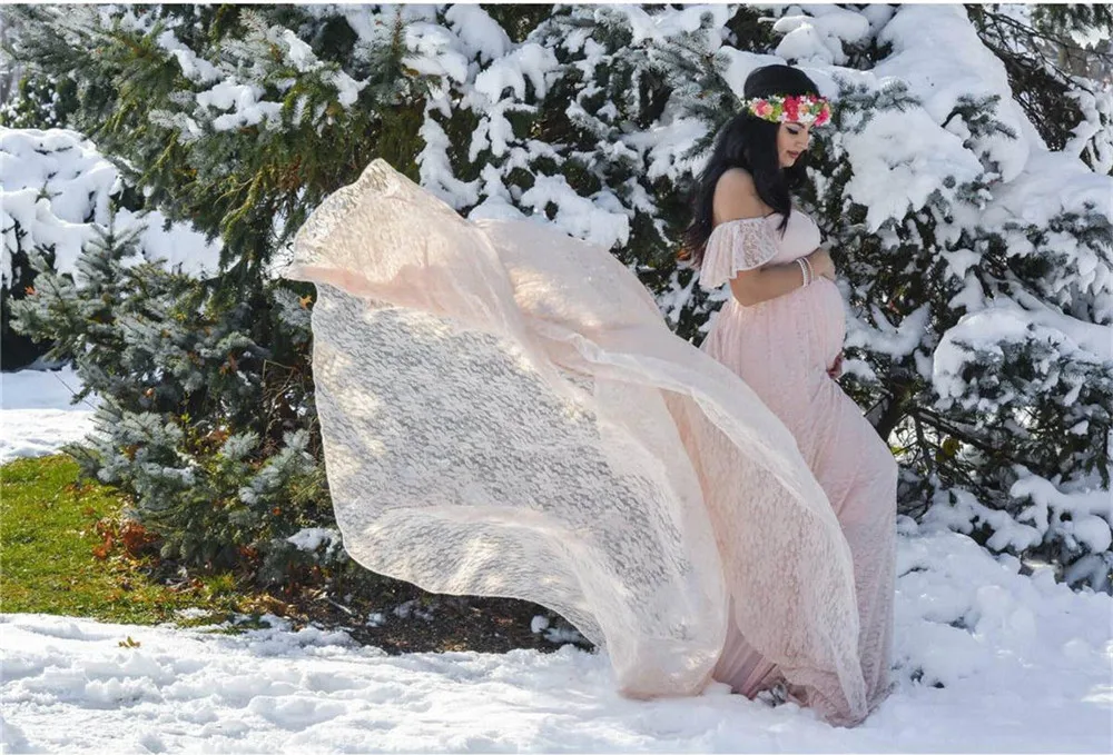 New Lace Maternity Dresses Elegence Pregnancy Dress Photography Long Pregnant Women Maxi Gown For Baby Shower Photo Shoots Props (8)