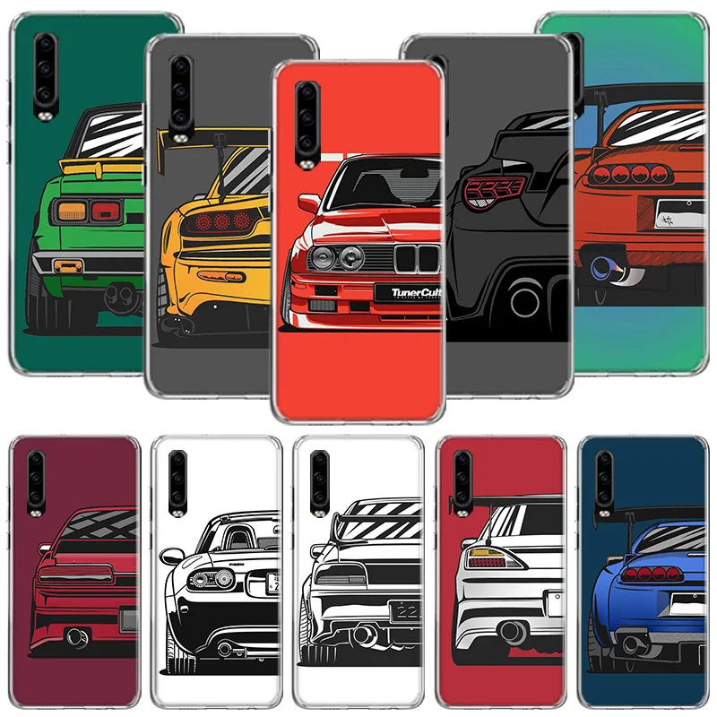 Japan Jdm Sports Cars Comic Phone Case For Huawei P30 P40 P P10 P50 Mate 10 30 40 Lite Pro Plus Printing Cover Coque Shell Mobile Phone Cases Covers Aliexpress
