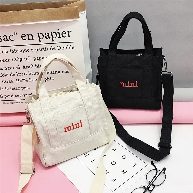 Canvas Messenger Bag Mini Canvas Bag Shopping Bags Handheld