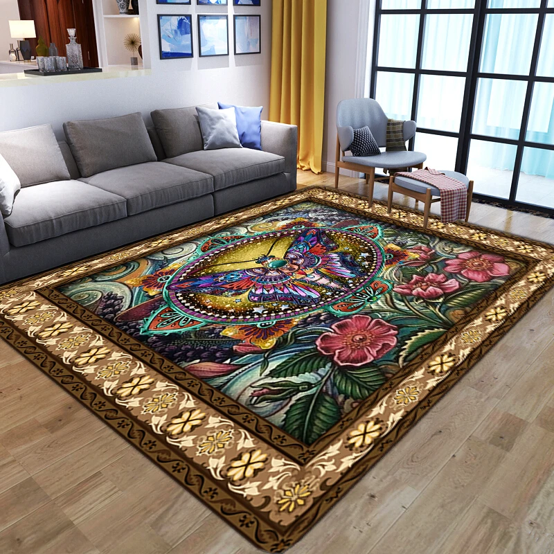Gorgeous Mandala floral 3D Print Carpets for Living Room Bedroom Decor Carpet Soft Flannel Home bedside Floor Mat play Area Rugs