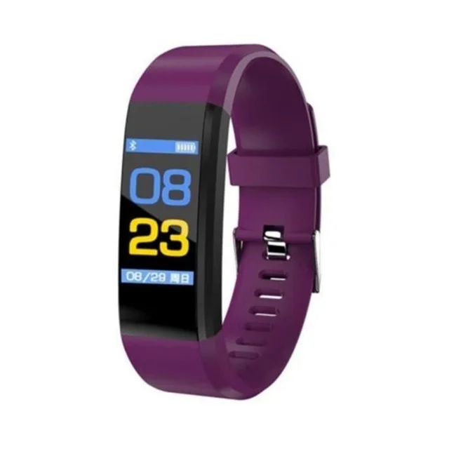 ID115 Plus Smart Wristbands Health Monitor Heart rate/Blood Pressure/Pedometer Bluetooth Waterproof Sports Bracelet Band PK M3 - Цвет: Purple