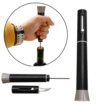 

Air Pressure Wine Bottle Opener with Knife Cutter Stainless Steel Pin Type Bottle Pumps Corkscrew Cork Out Remover Tools Kitchen